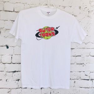 The OuterToons Band T-Shirt White Size Large VTG